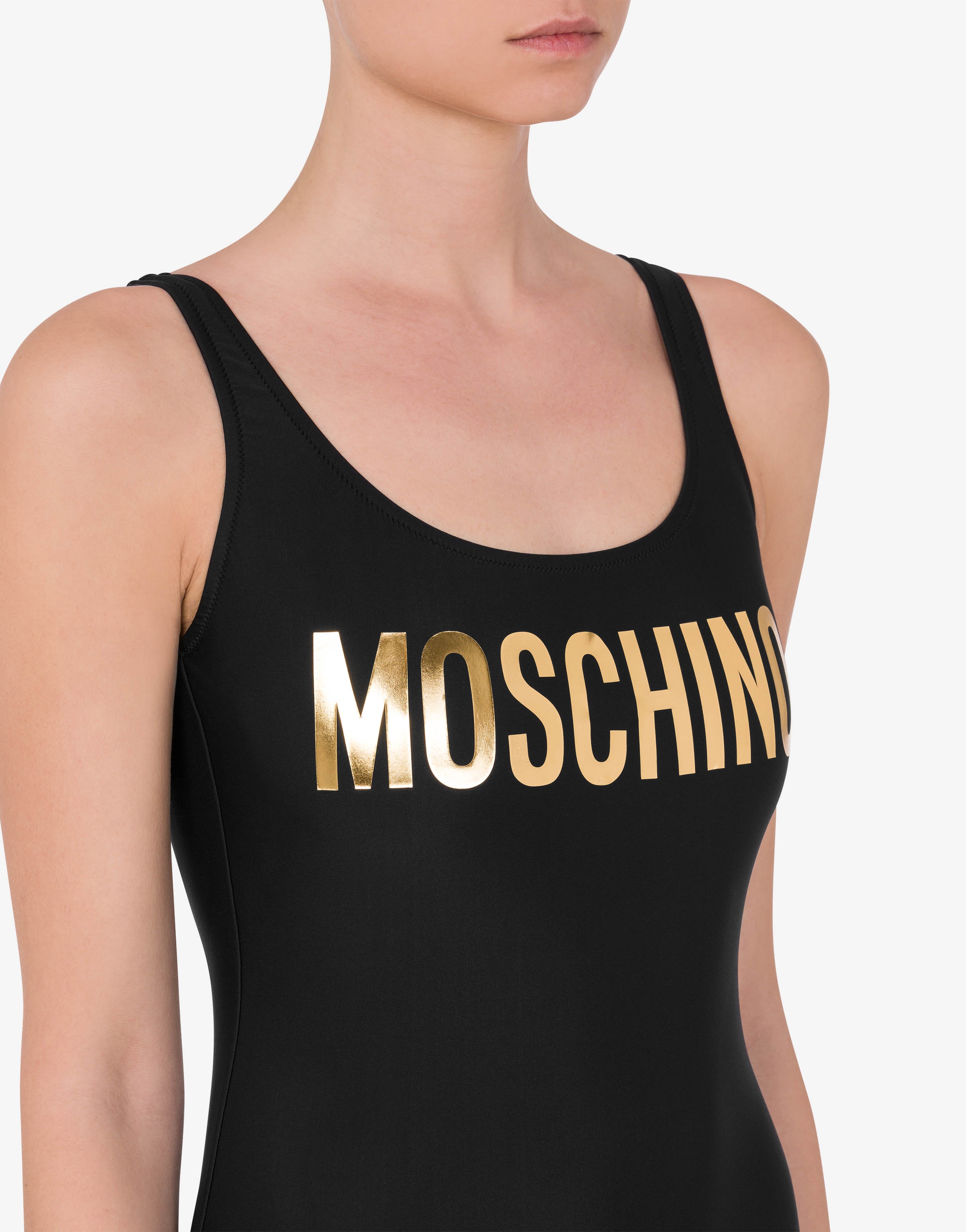 GOLD LOGO ONE-PIECE SWIMSUIT - 4