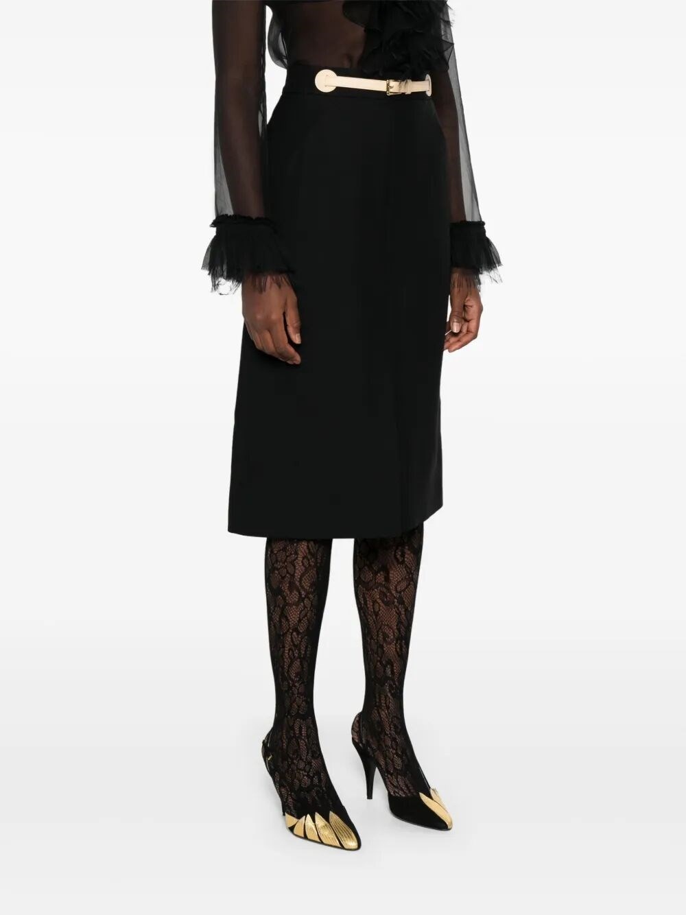 Skirt With Leather Details - 4