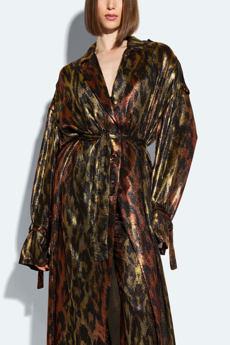 Lurex Leopard Trench Coat 3