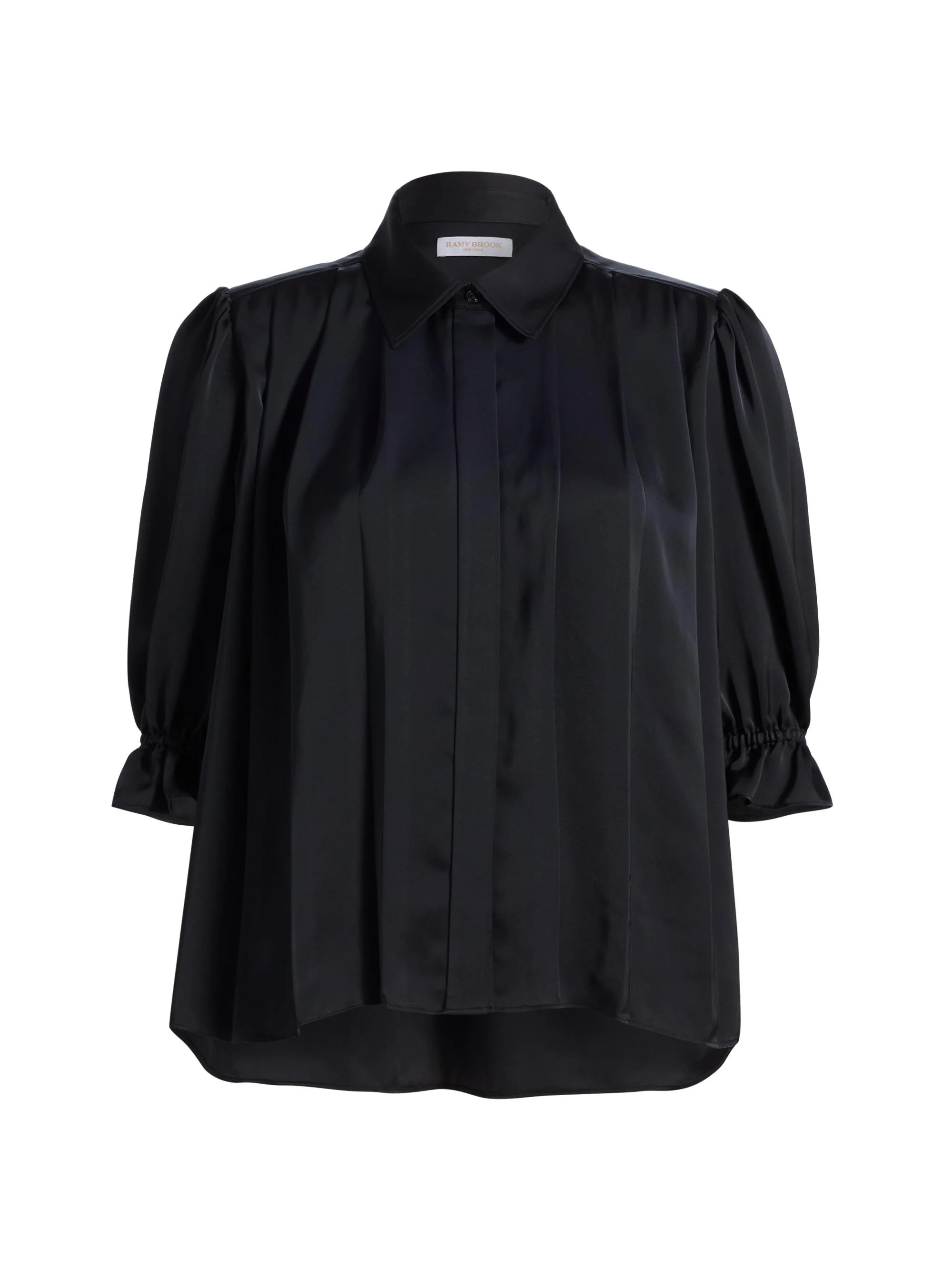 Women's Amira Pleated Shirt - Black - 1