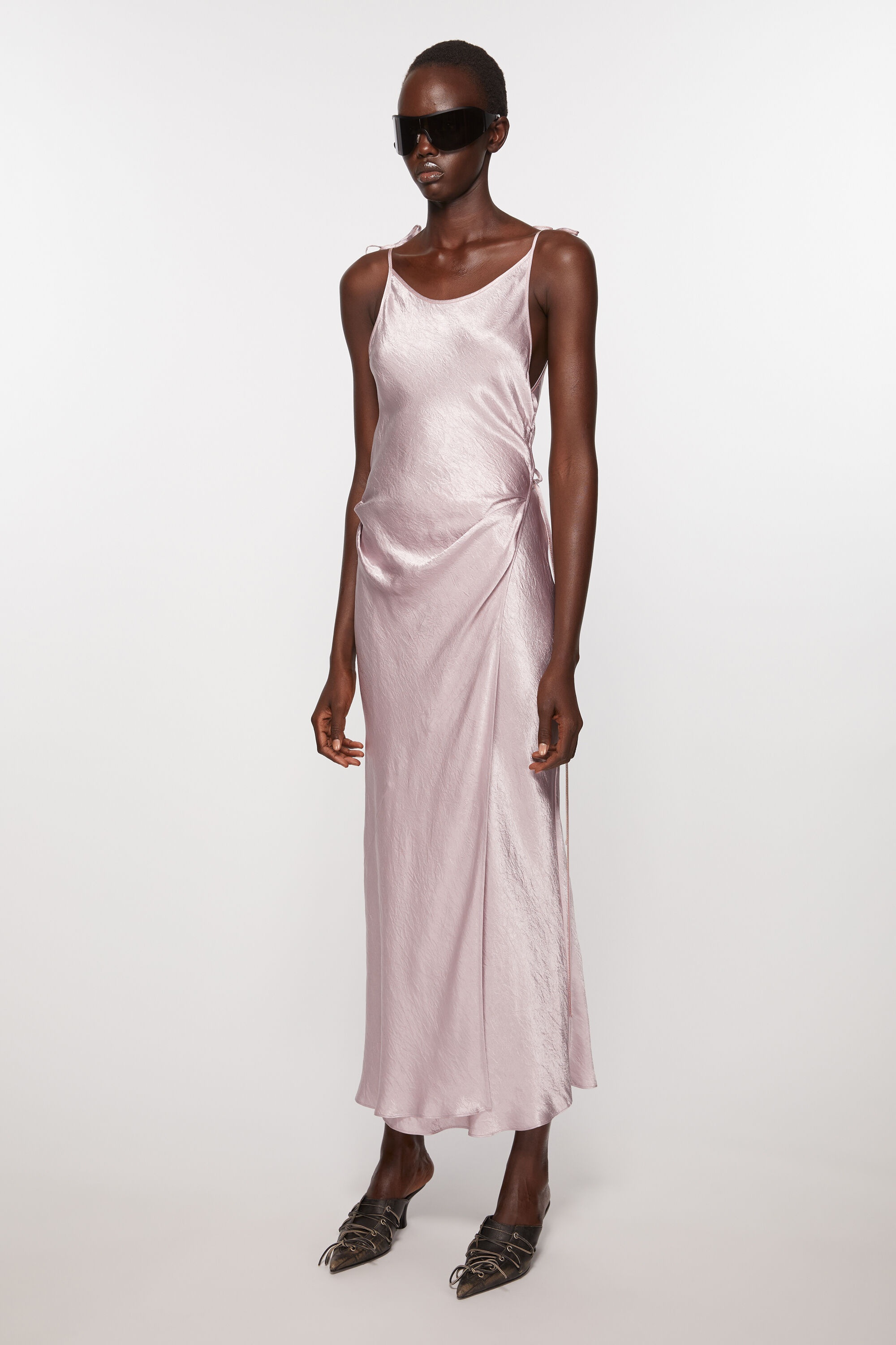 Satin dress - Light lilac purple - 3