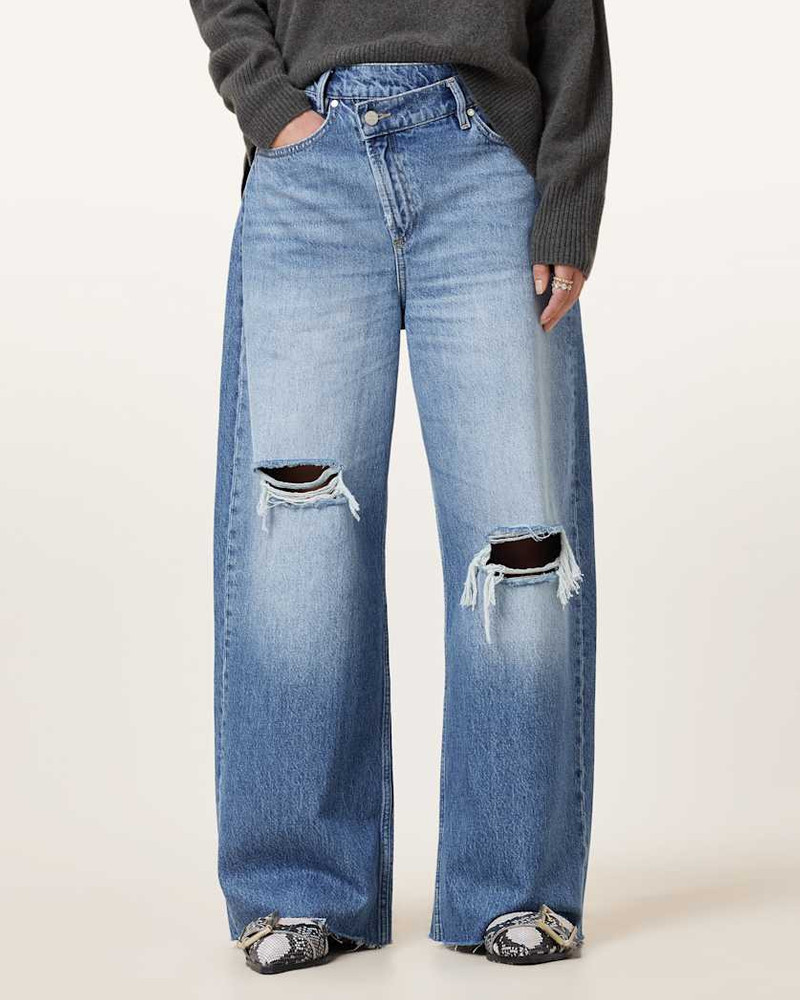 AKI CROSSOVER WIDE LEG DENIM JEANS 3