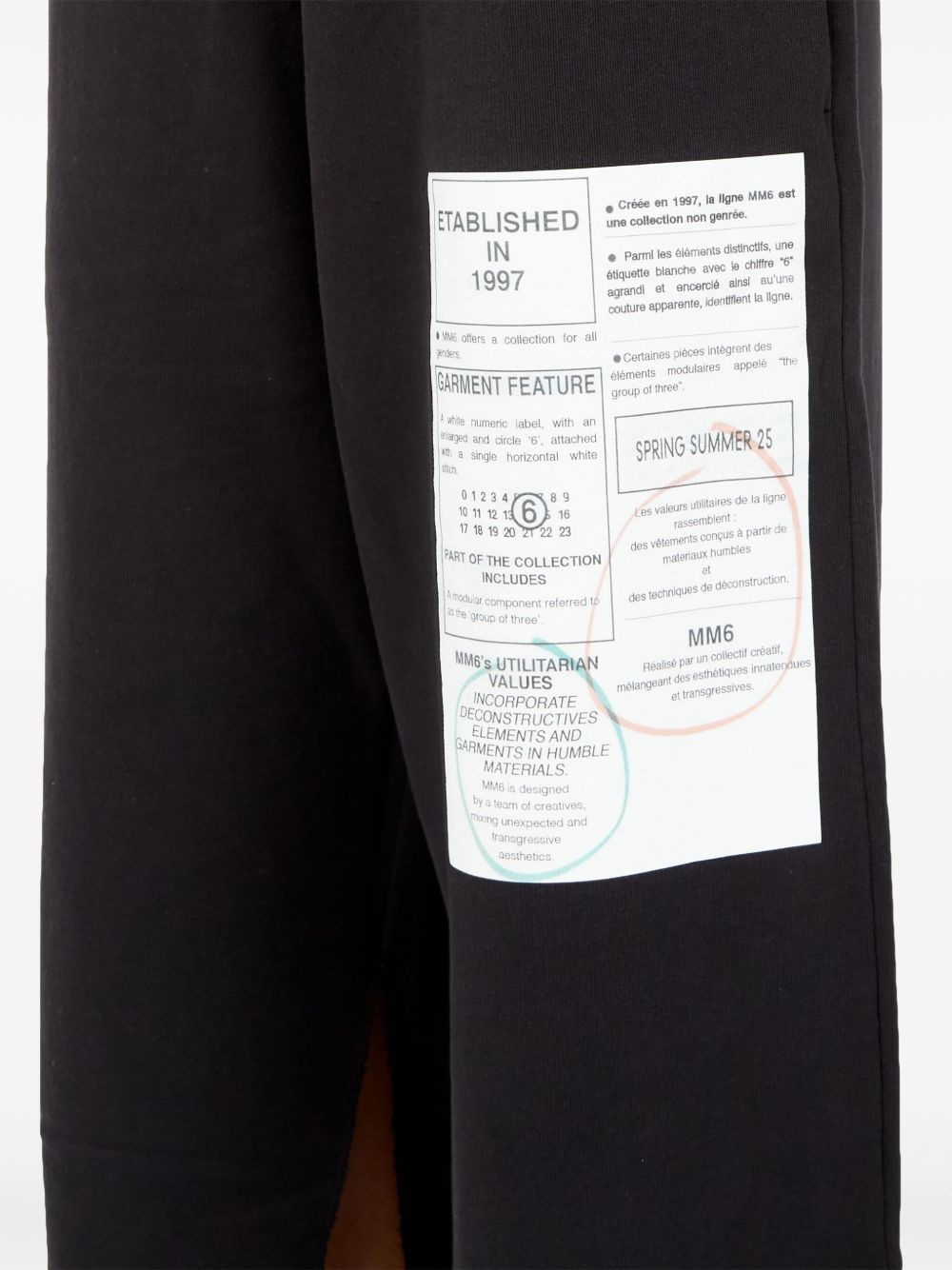 numbers-motif flared trousers - 7