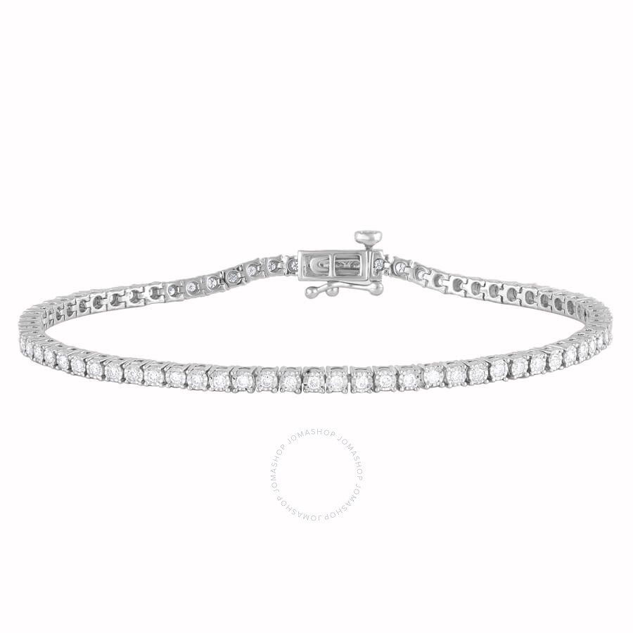 Brilliant Diamond - Brilliant Diamond Sterling Silver 1.00 Cttw Lab Grown Diamond Tennis Bracelet for Women - 1