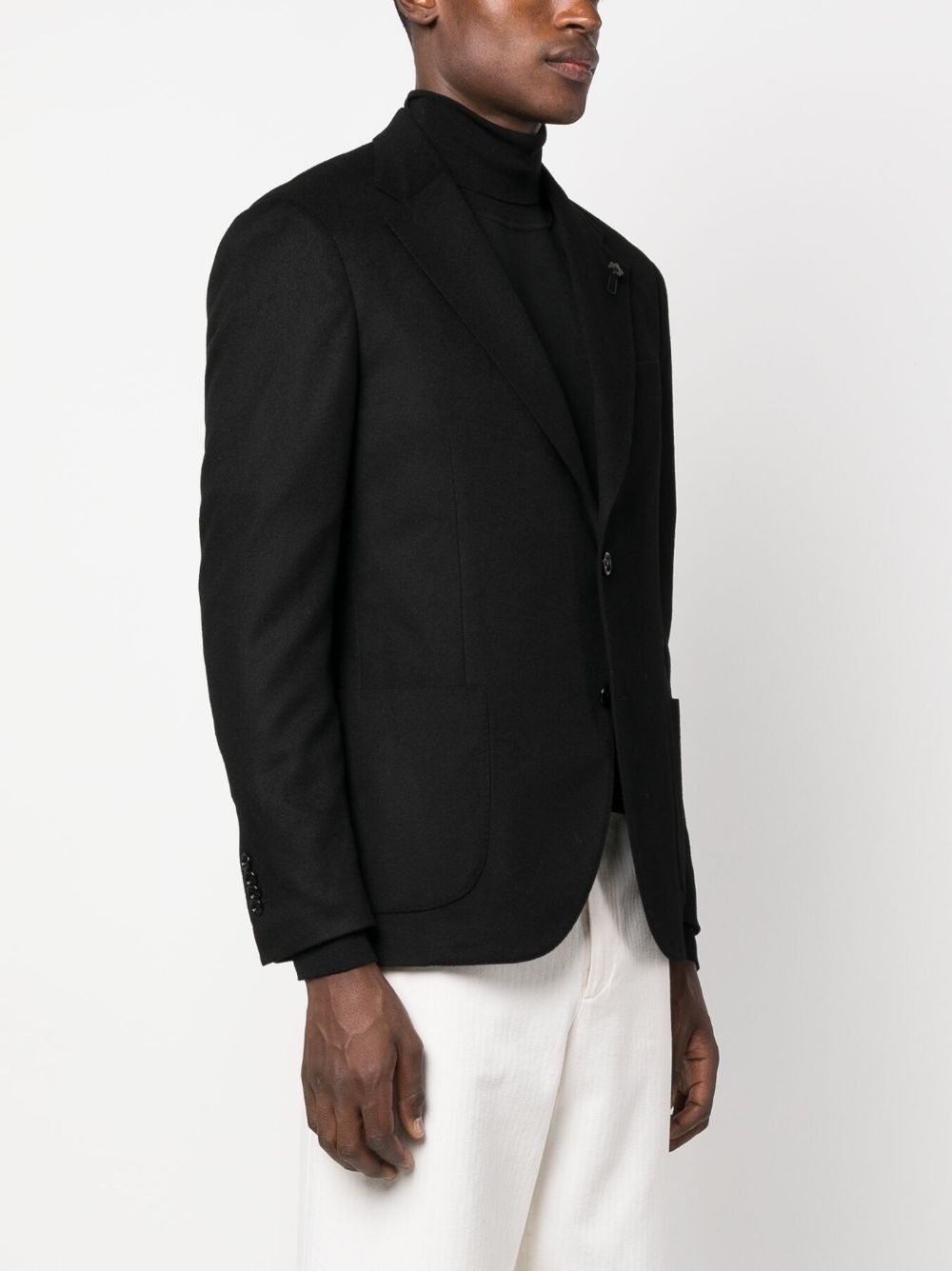single-breasted wool-cashmere blazer - 3