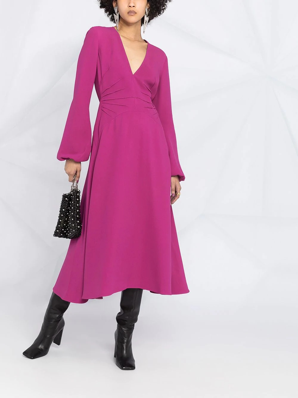 long-sleeve midi dress - 2