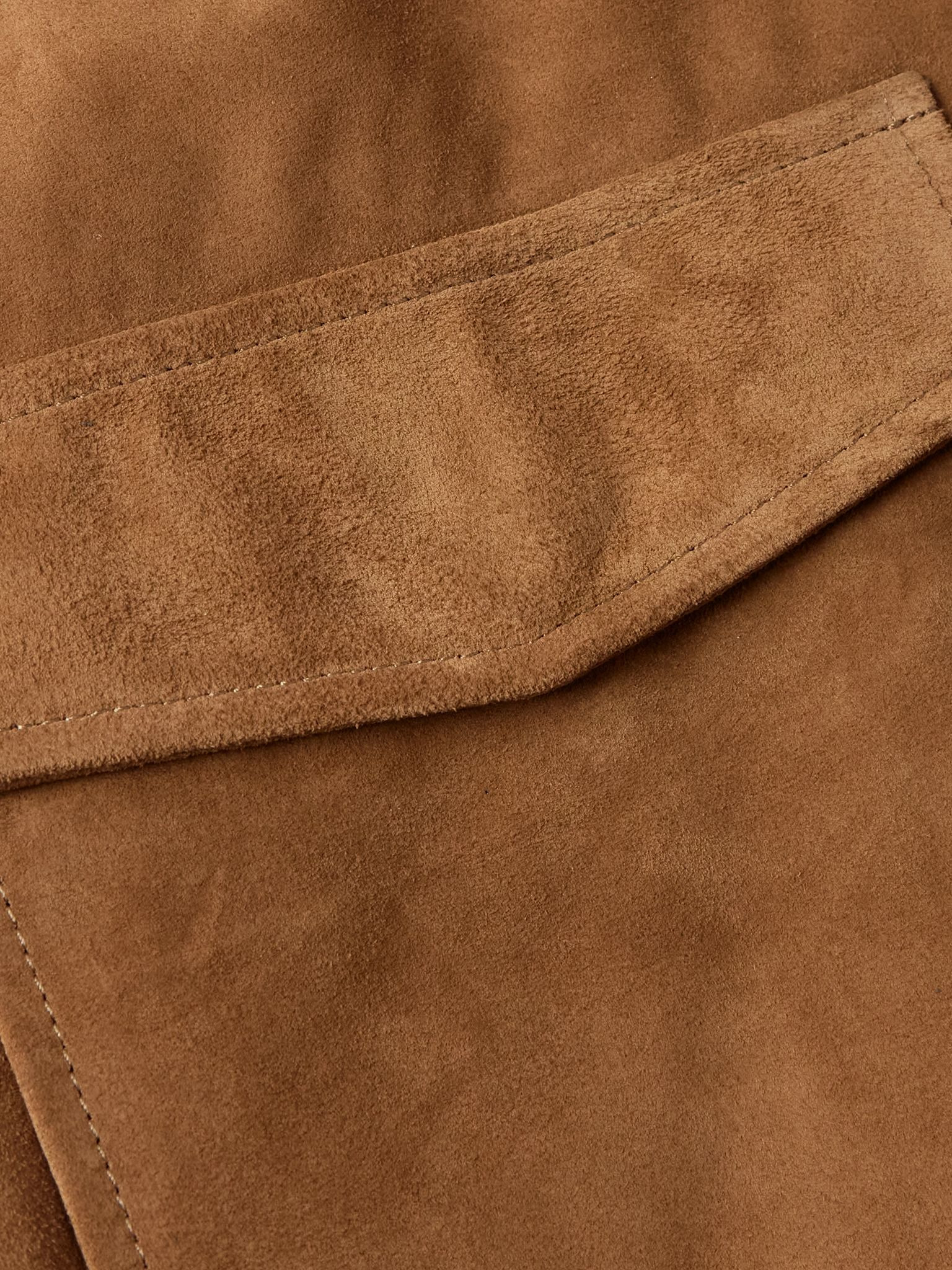 Majorca Suede Trucker Jacket Tan - 5