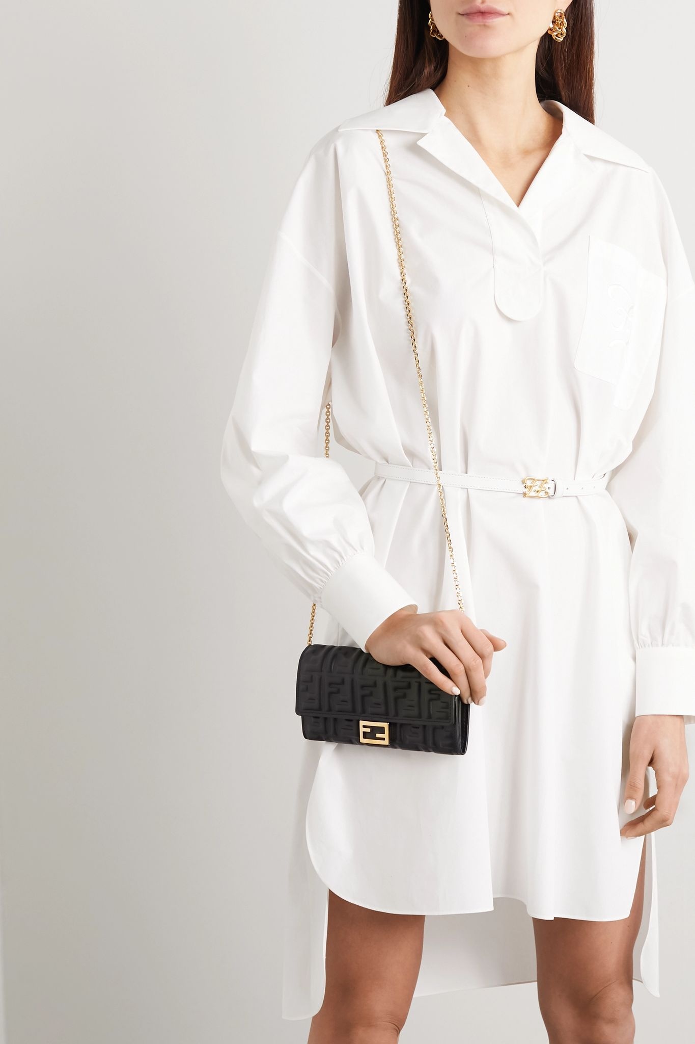 Embossed leather shoulder bag - 2