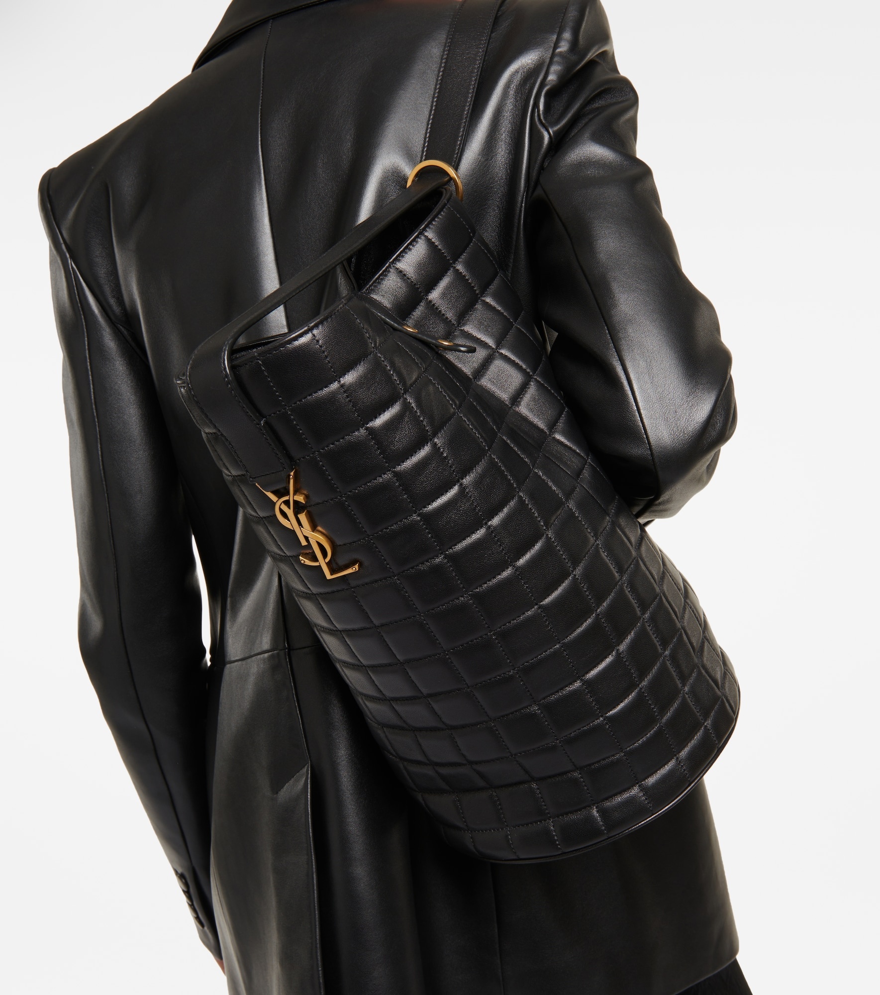 SAINT LAURENT Cecile Medium quilted leather bucket bag