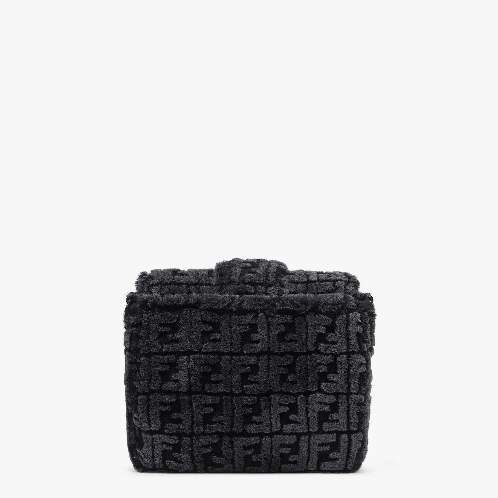 Black and gray shearling bag - 3