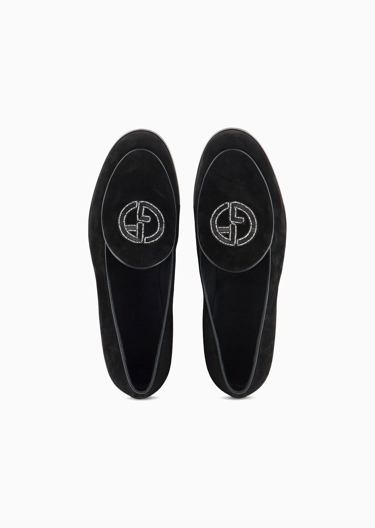 Suede loafers with embroidered logo - 3