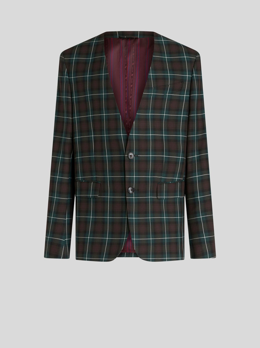 TWO-BUTTON TARTAN JACKET - 1