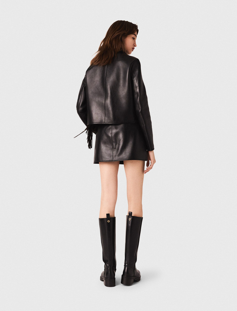 Cropped Leather Jacket 4