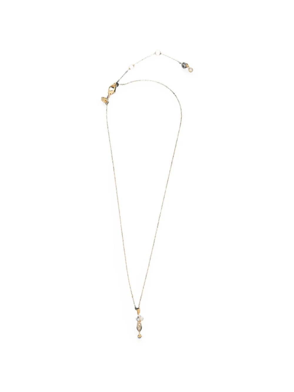 crystal-embellished pendant necklace - 1