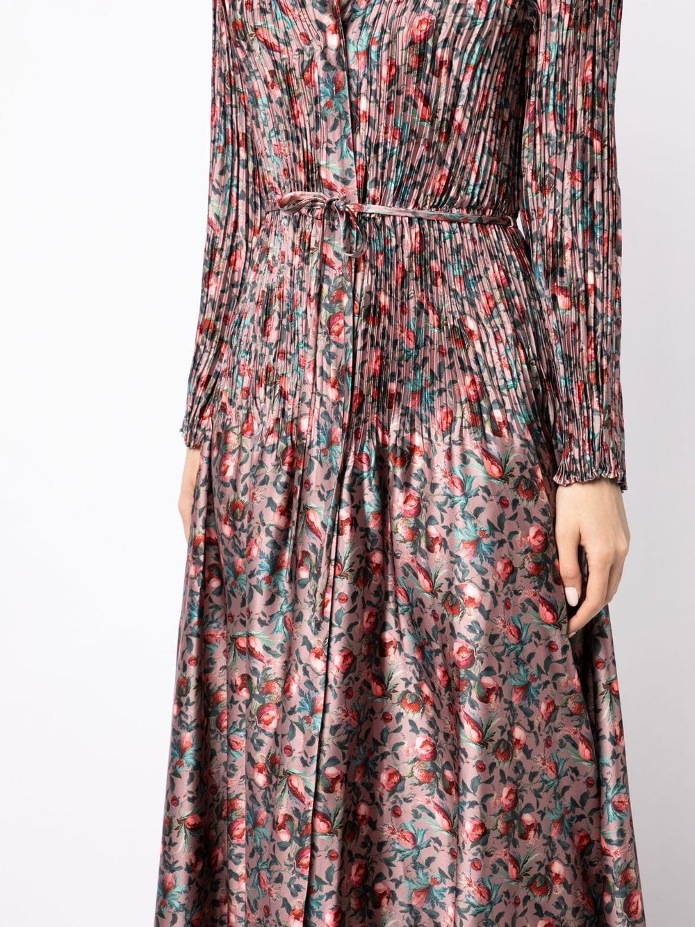 Berry Blooms pleated shirt dress - 5