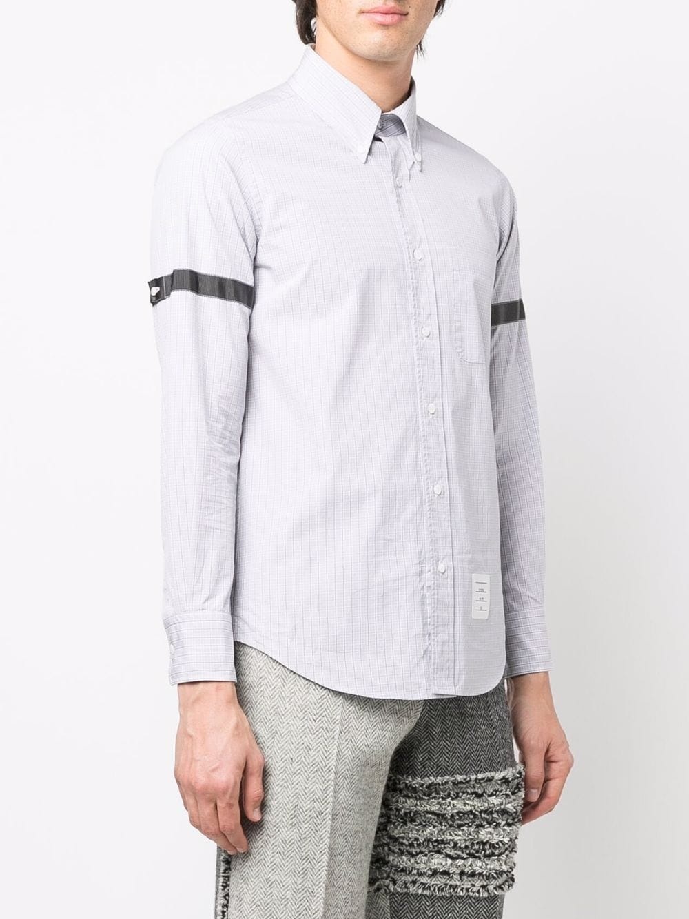 grosgrain-armband cotton shirt - 3