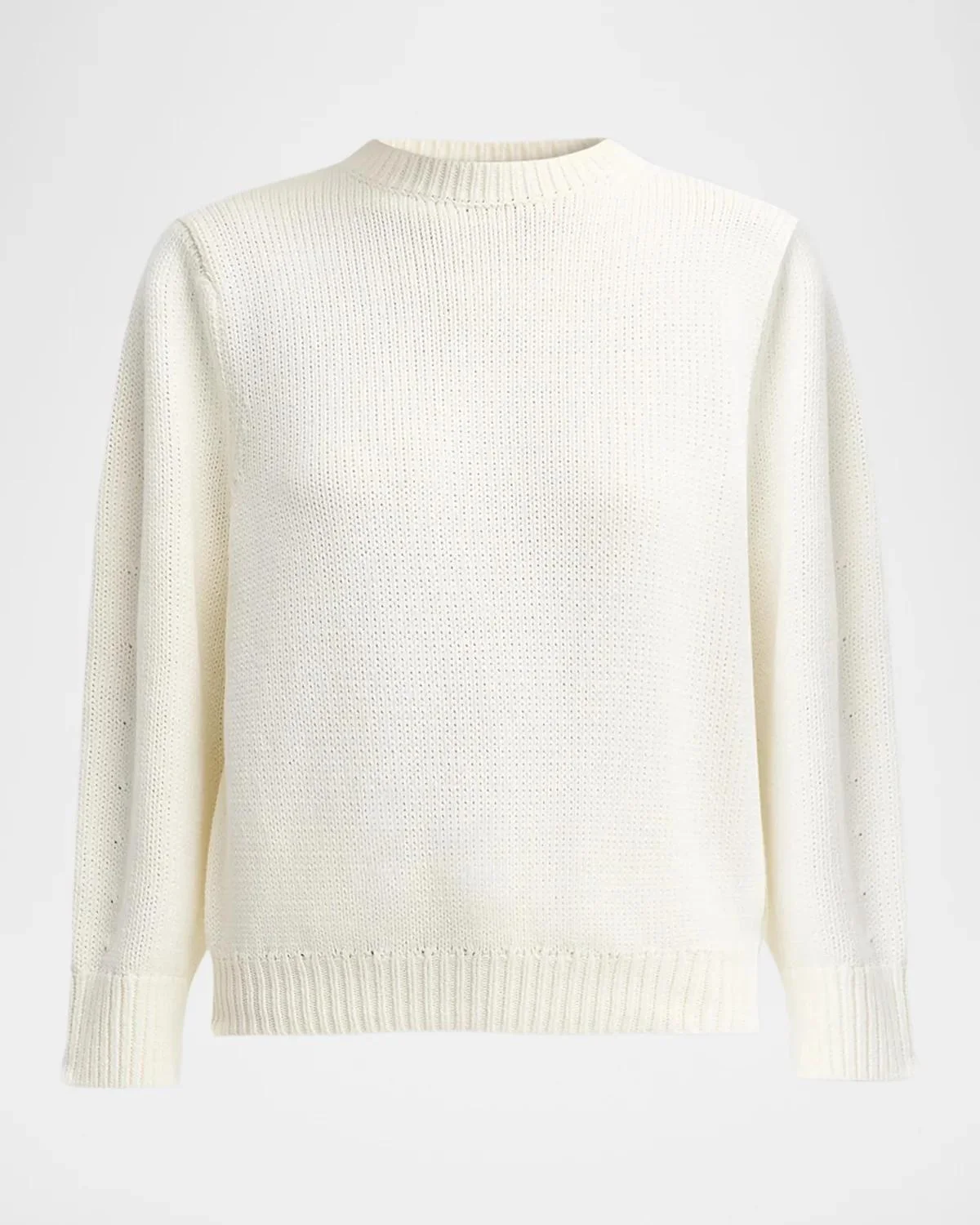 Oversized Cotton-Knit Crewneck Sweater - 1