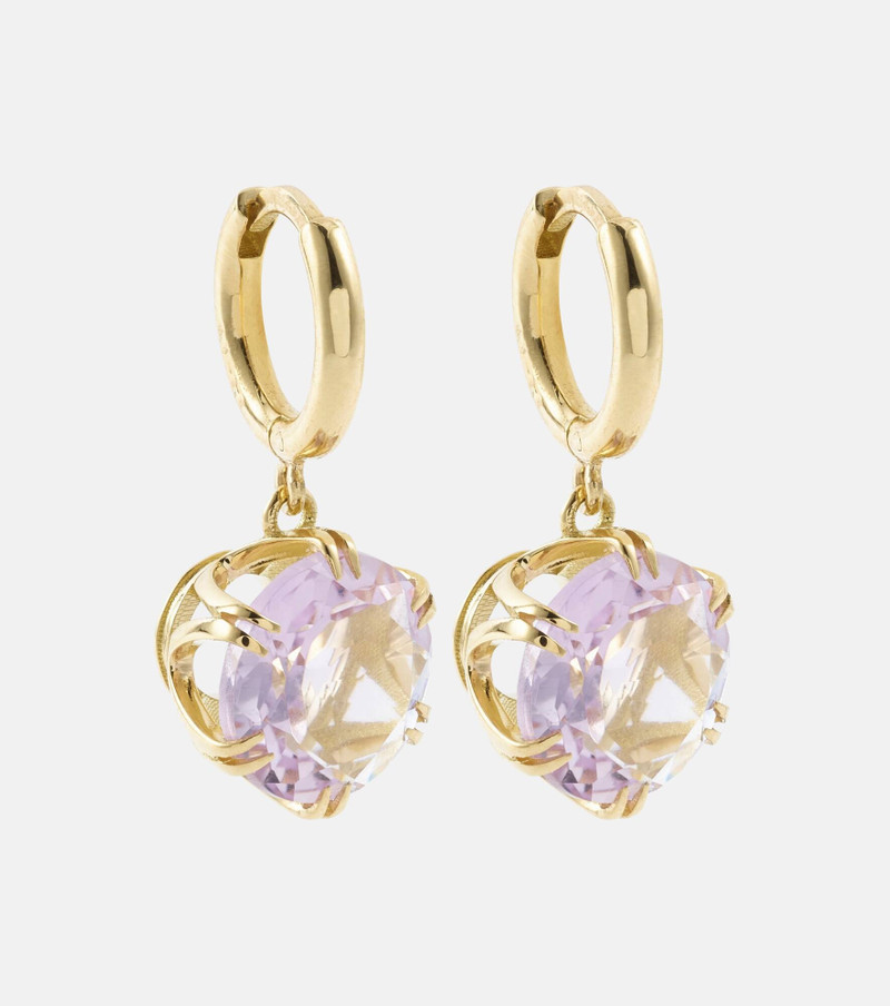 Crown 18kt gold earrings with amethysts 1