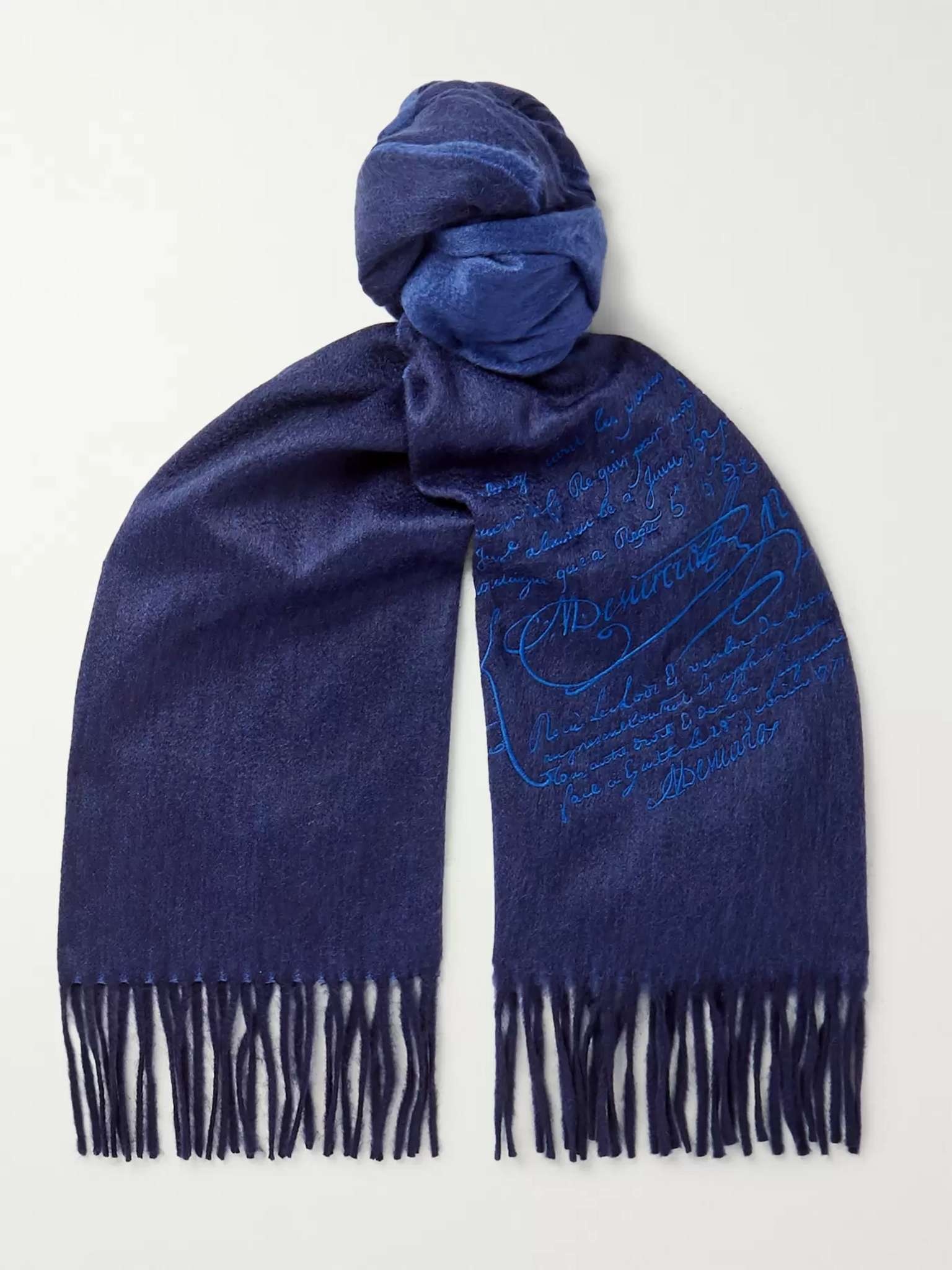 Embroidered Cashmere Scarf - 1