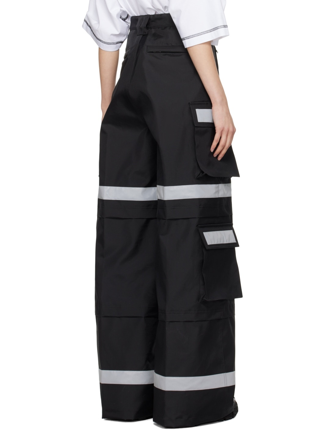 Black Reflective Cargo Pants - 3