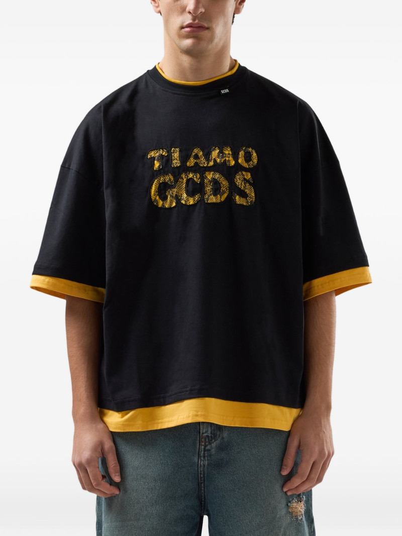 short-sleeve logo-lettering T-shirt 3