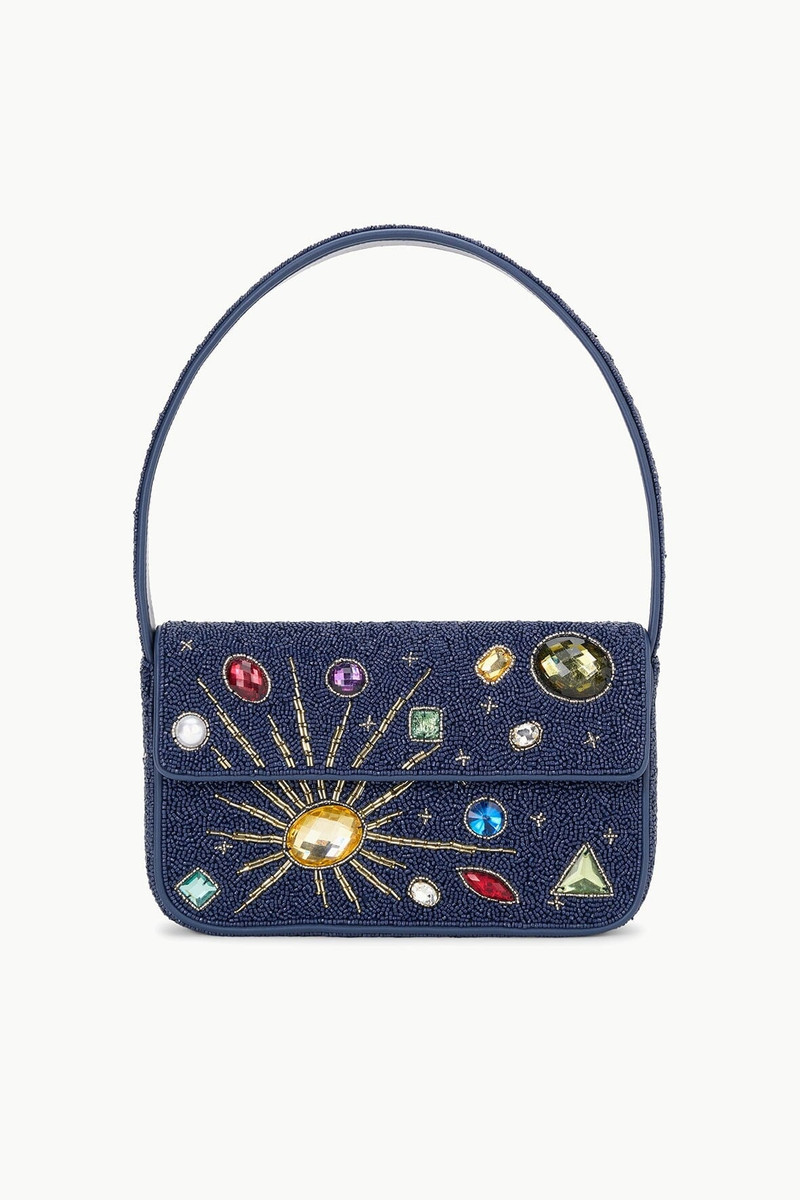 STAUD TOMMY BEADED BAG NAVY CELESTIAL 1