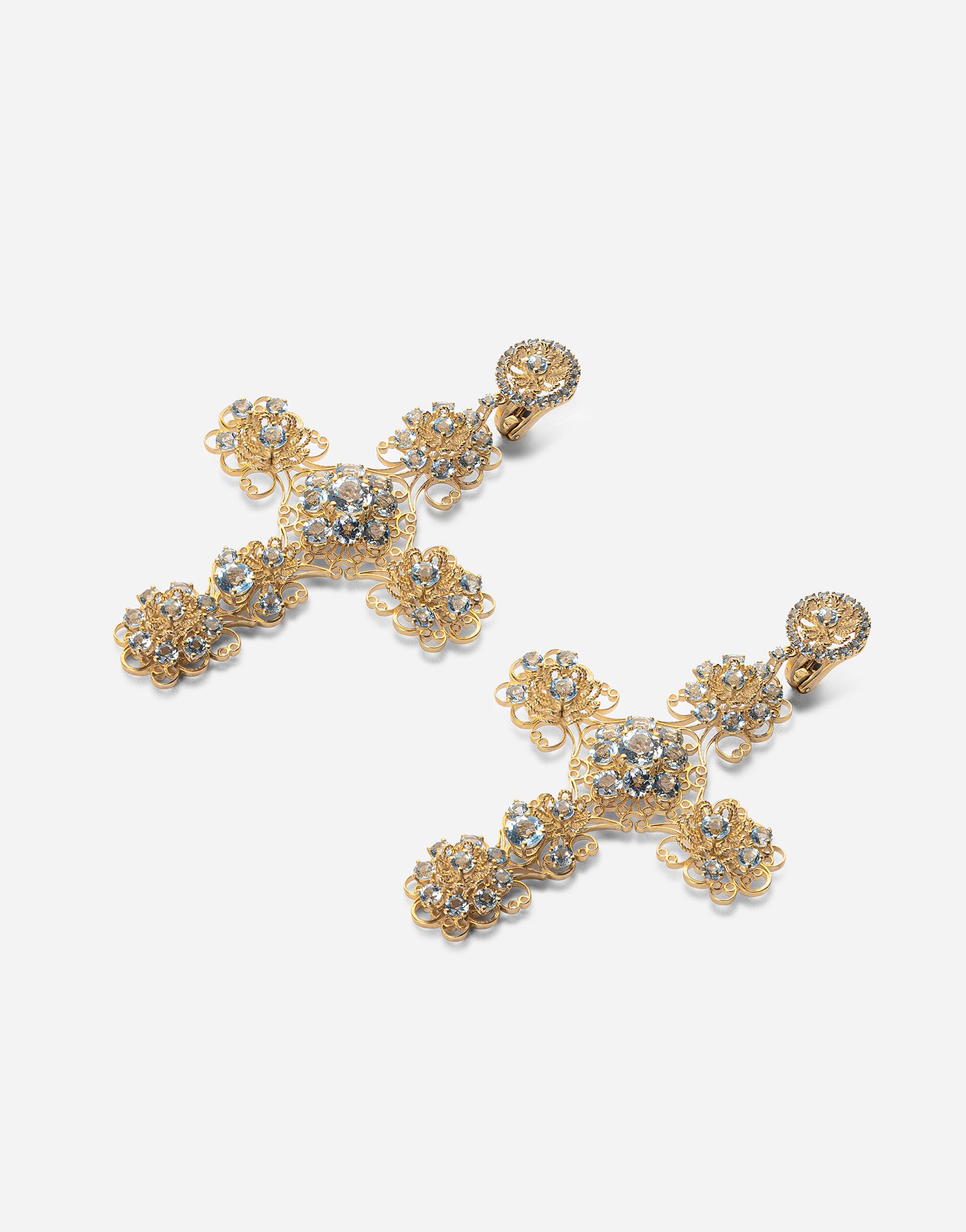 Pizzo earrings in yellow 18kt gold with aquamarines - 2