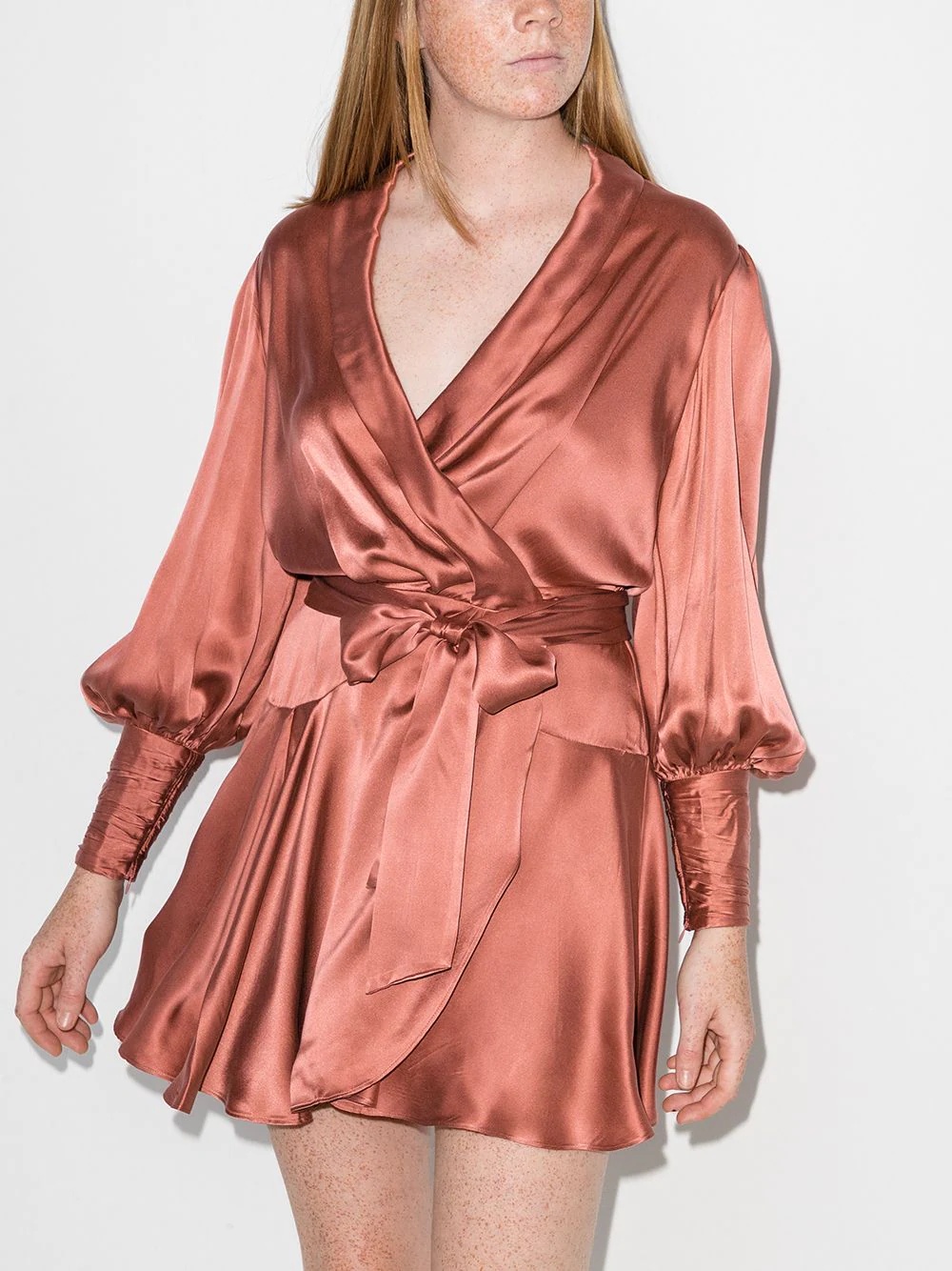 silk wrap mini dress - 2