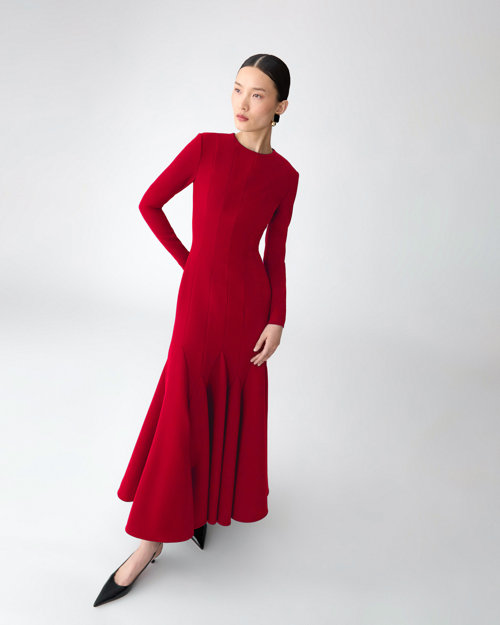 Midi Dress with Godets - 4
