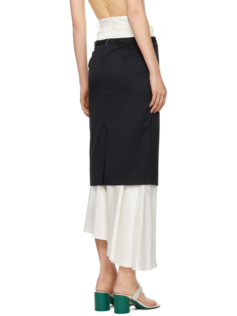 Off-White & Black Layered Maxi Skirt 3