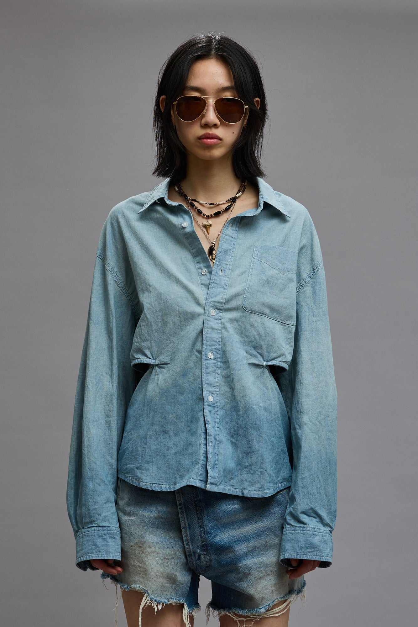 OPEN BACK SHIRT - VINTAGE BLUE - 4