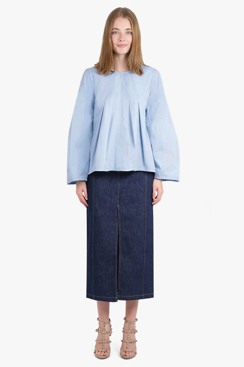 Jil Sander FLARED SCULPTURAL BLOUSE | COBALT outlook
