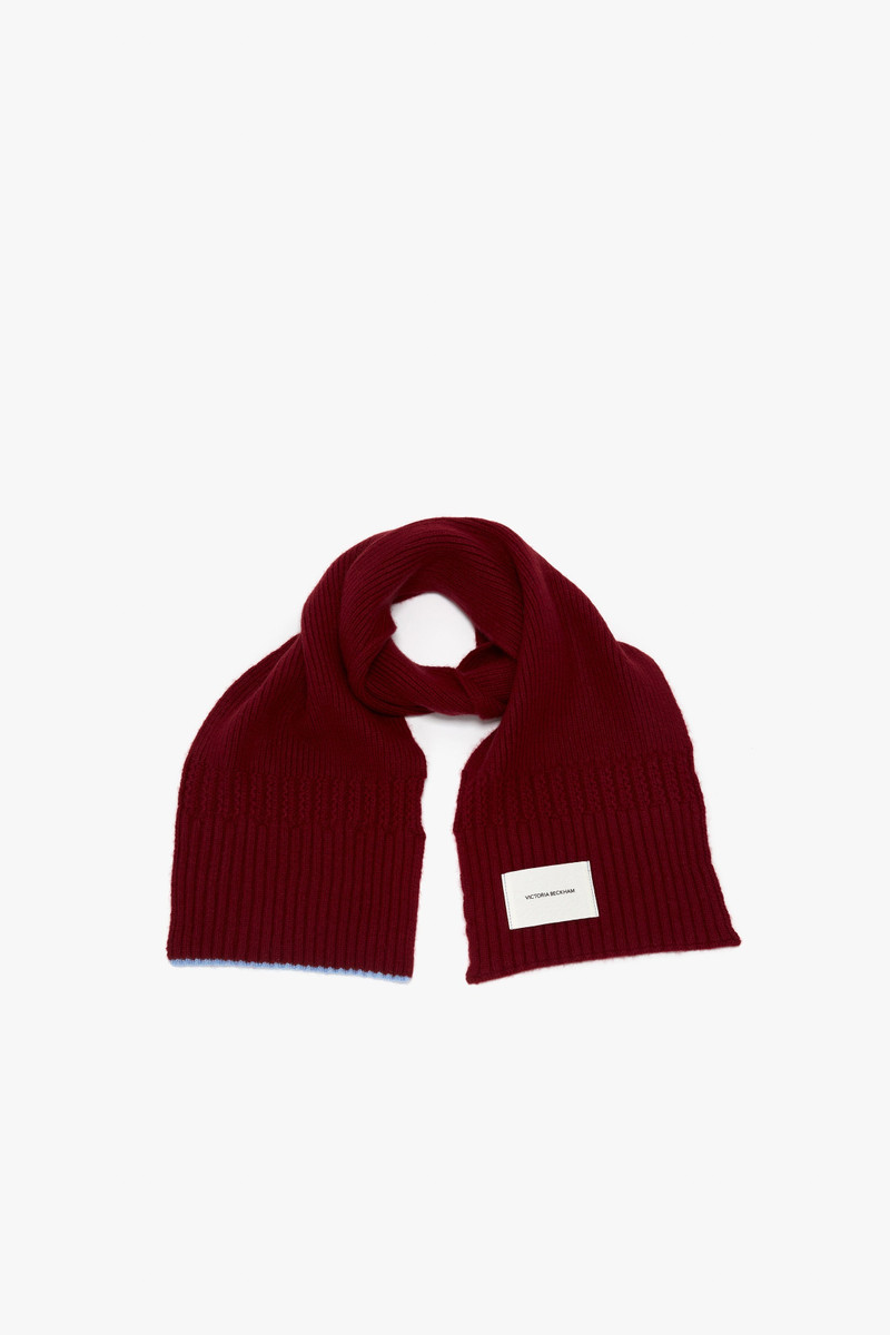 Exclusive Logo Patch Scarf In Burgundy 1