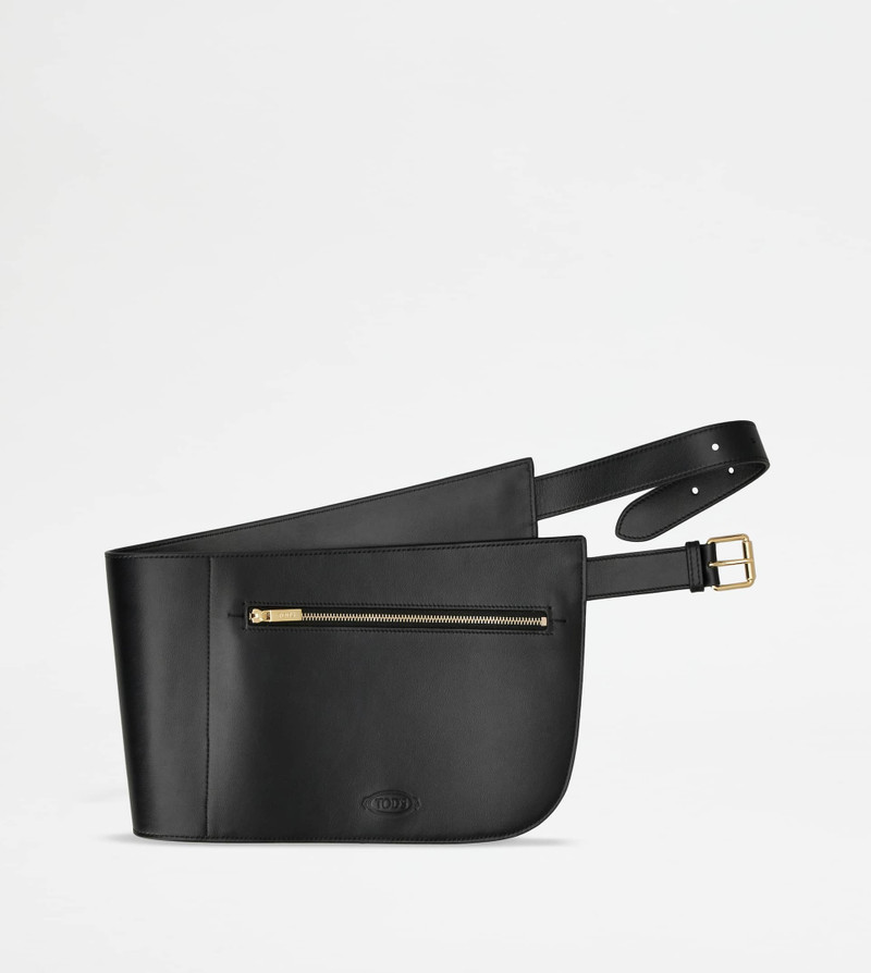 Tod's UTILITY BELT IN LEATHER - BLACK outlook