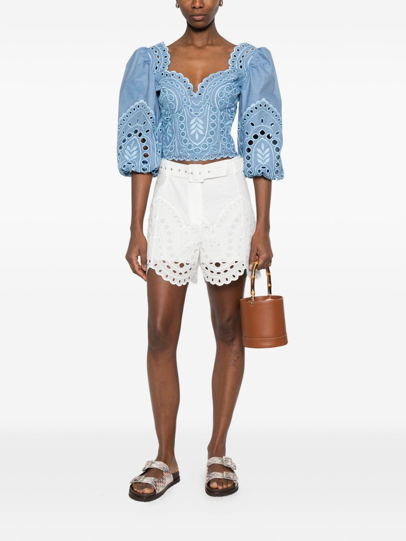 Charo Ruiz Bass laced puffed-sleeve top outlook