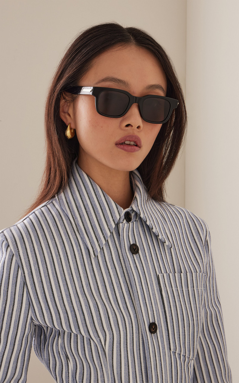 Bottega Veneta Square-Frame Acetate Sunglasses black outlook