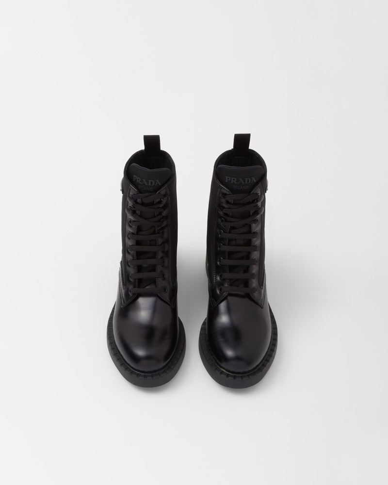 Brushed-leather and Re-Nylon boots 4