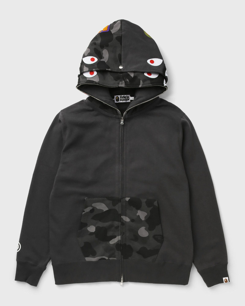 COLOR CAMO SHARK FULL ZIP DOUBLE HOODIE 1