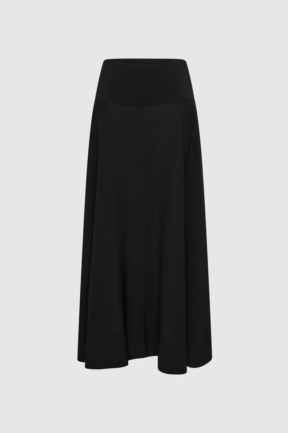 Fluid Circle Hem Skirt - Black - 1