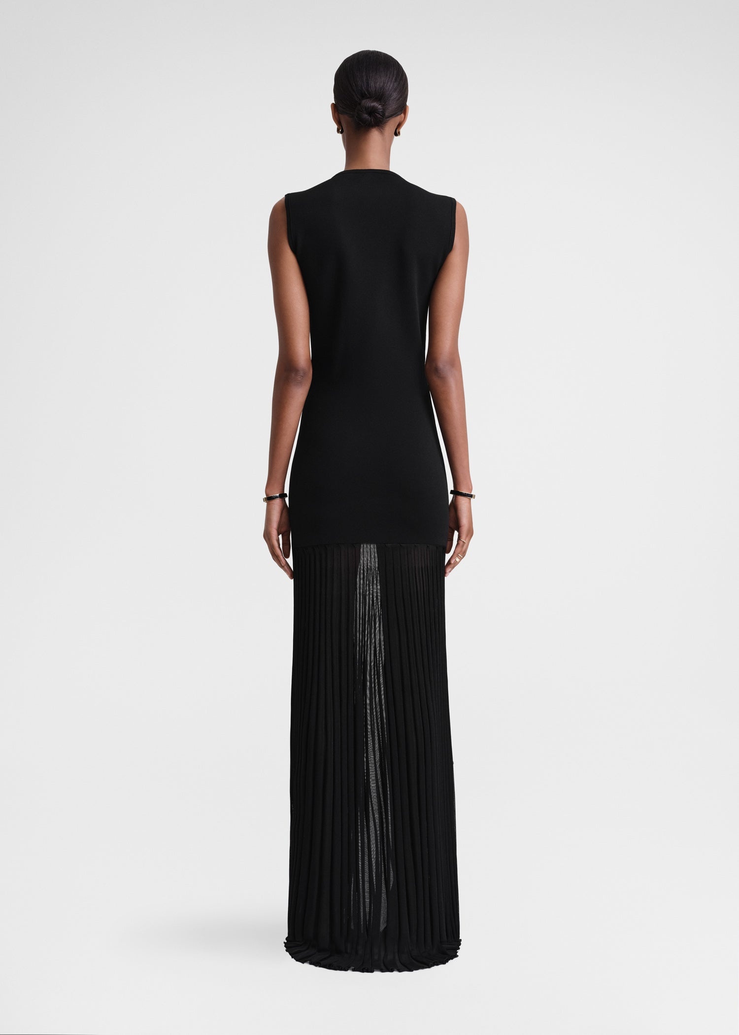 Plissé-knitted evening dress black - 4