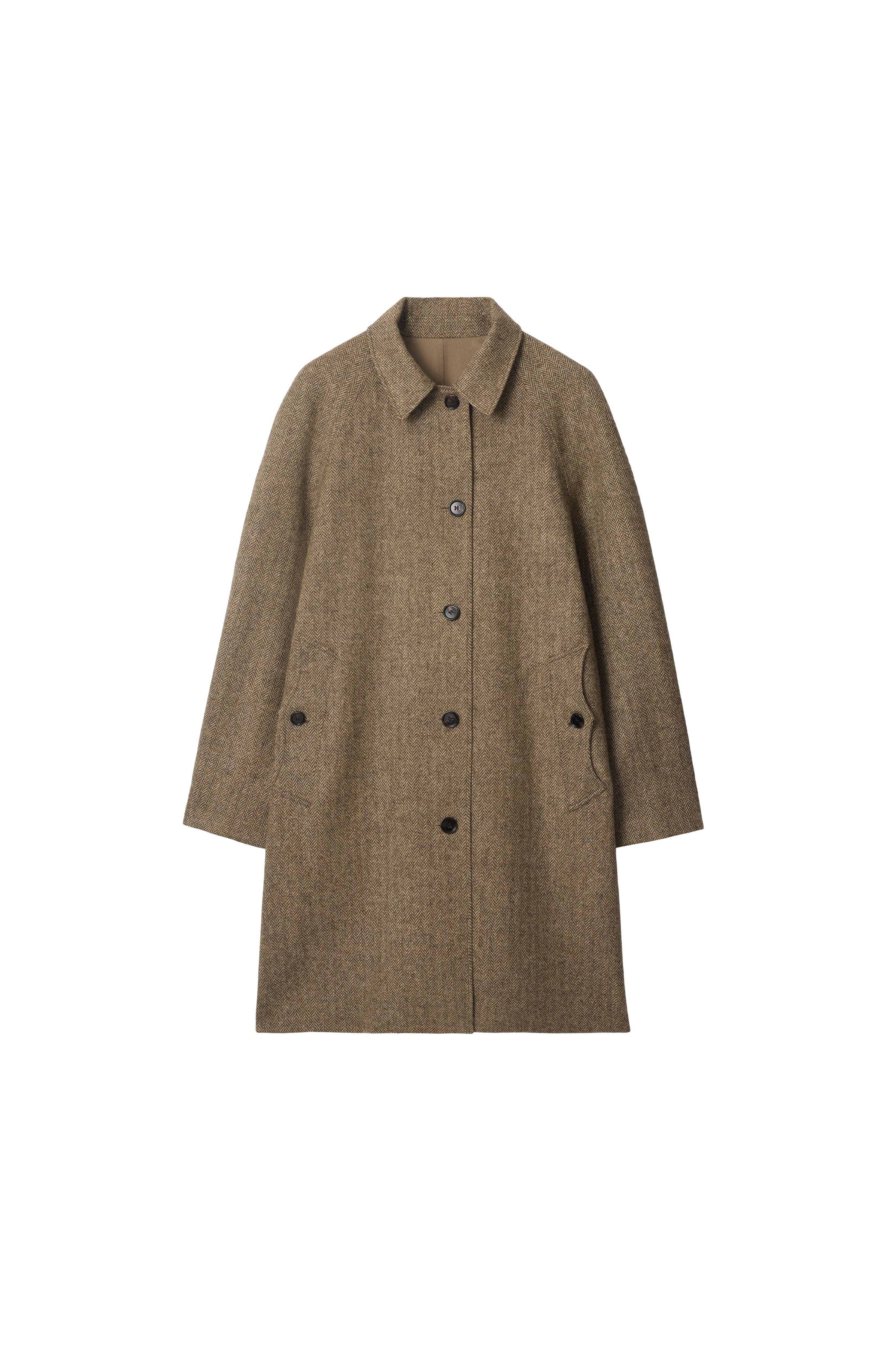 burberry Long Reversible Herringbone Wool Car Coat in Clay Brown at Nordstrom - 2