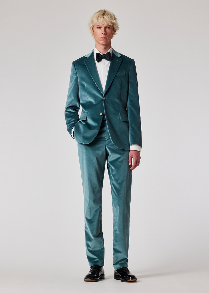 Teal Blue Velvet Suit 7