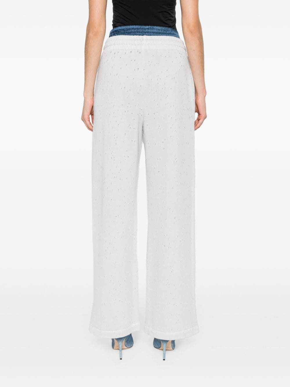 layered straight-leg track pants - 4