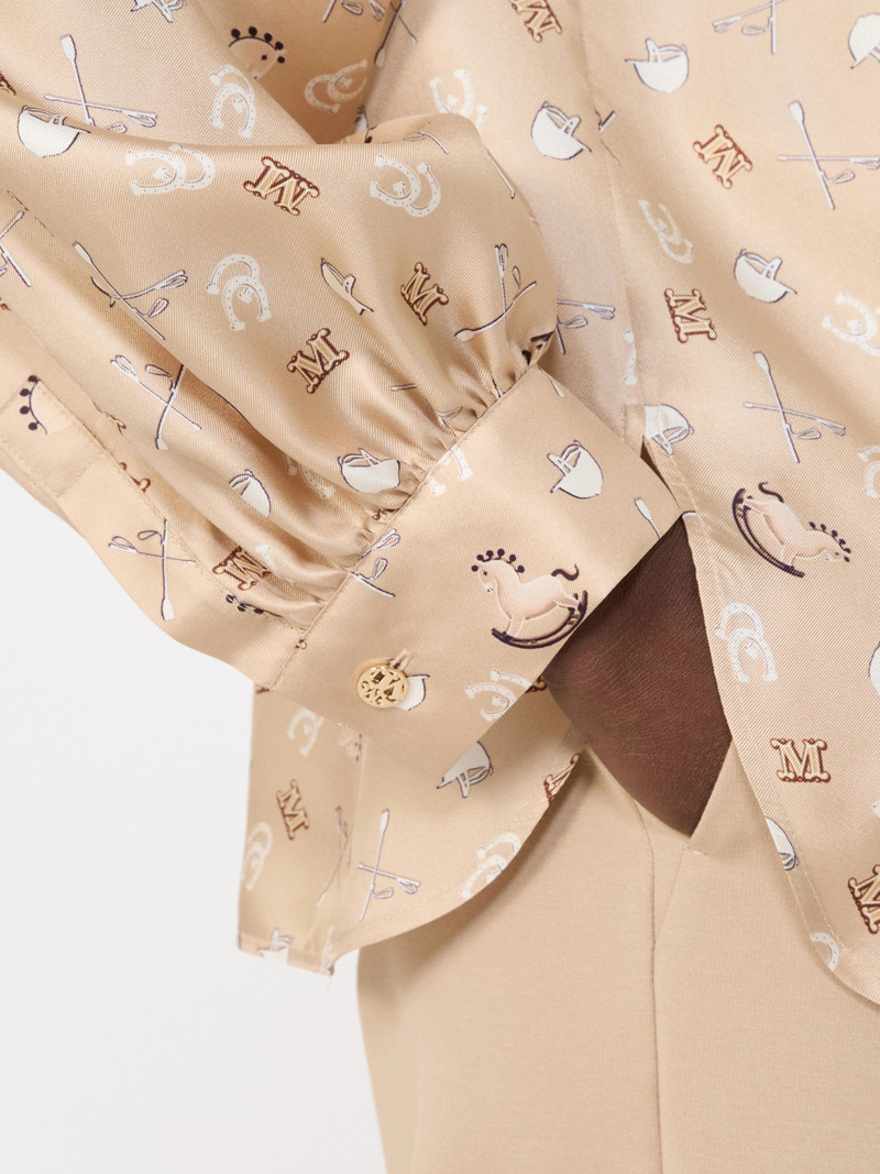 ZUCCA Printed silk pussy-bow shirt - ALBINO 6