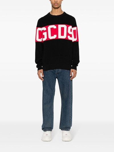 GCDS Cotton sweater with knitted logo outlook