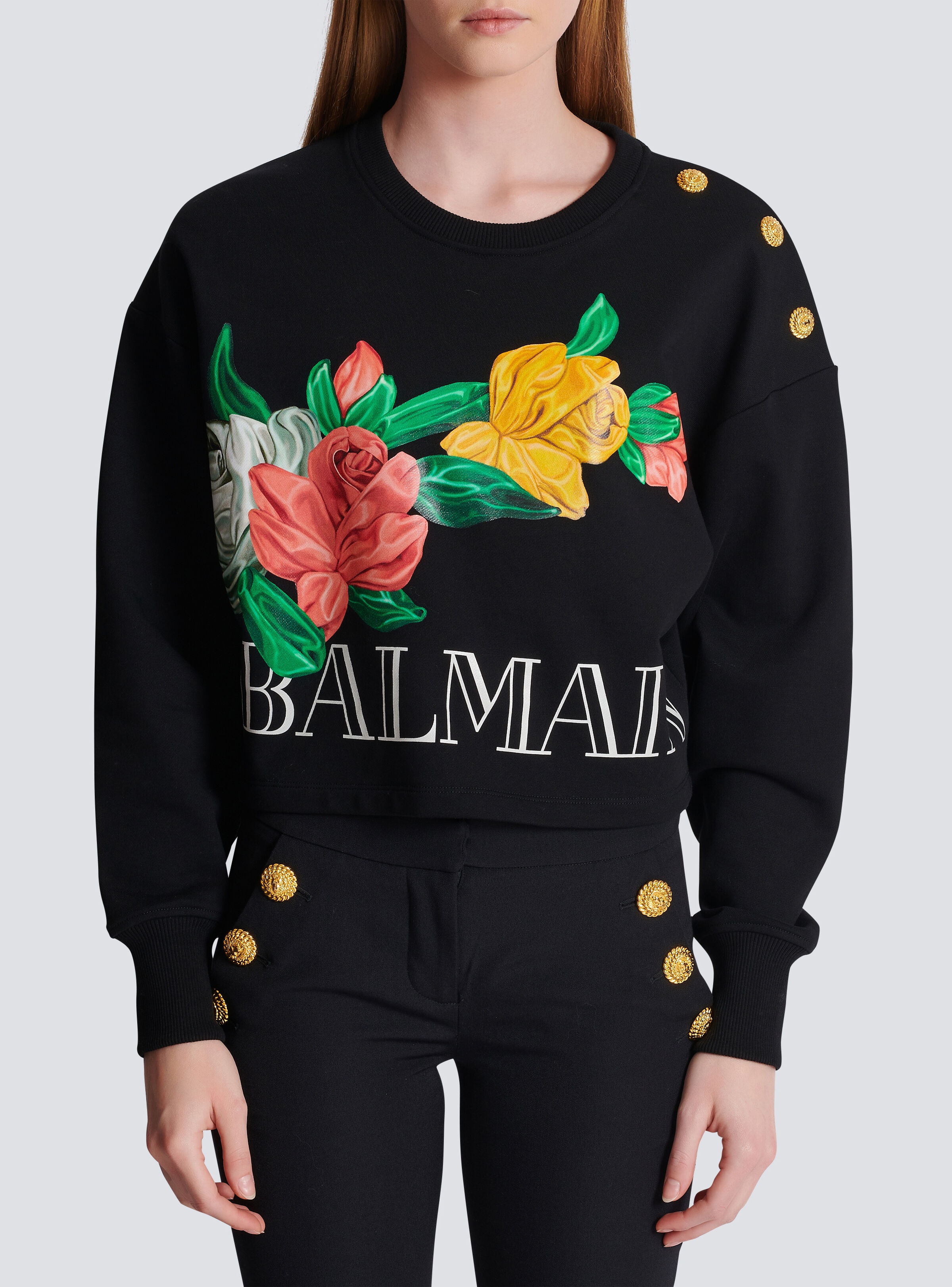 Vintage Balmain sweatshirt with Roses print - 5