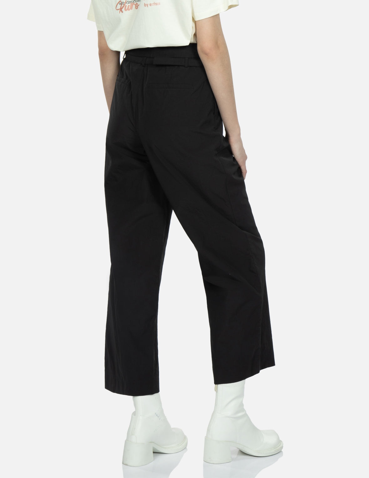 Cut-out Waist Straight-fit Pants - 8