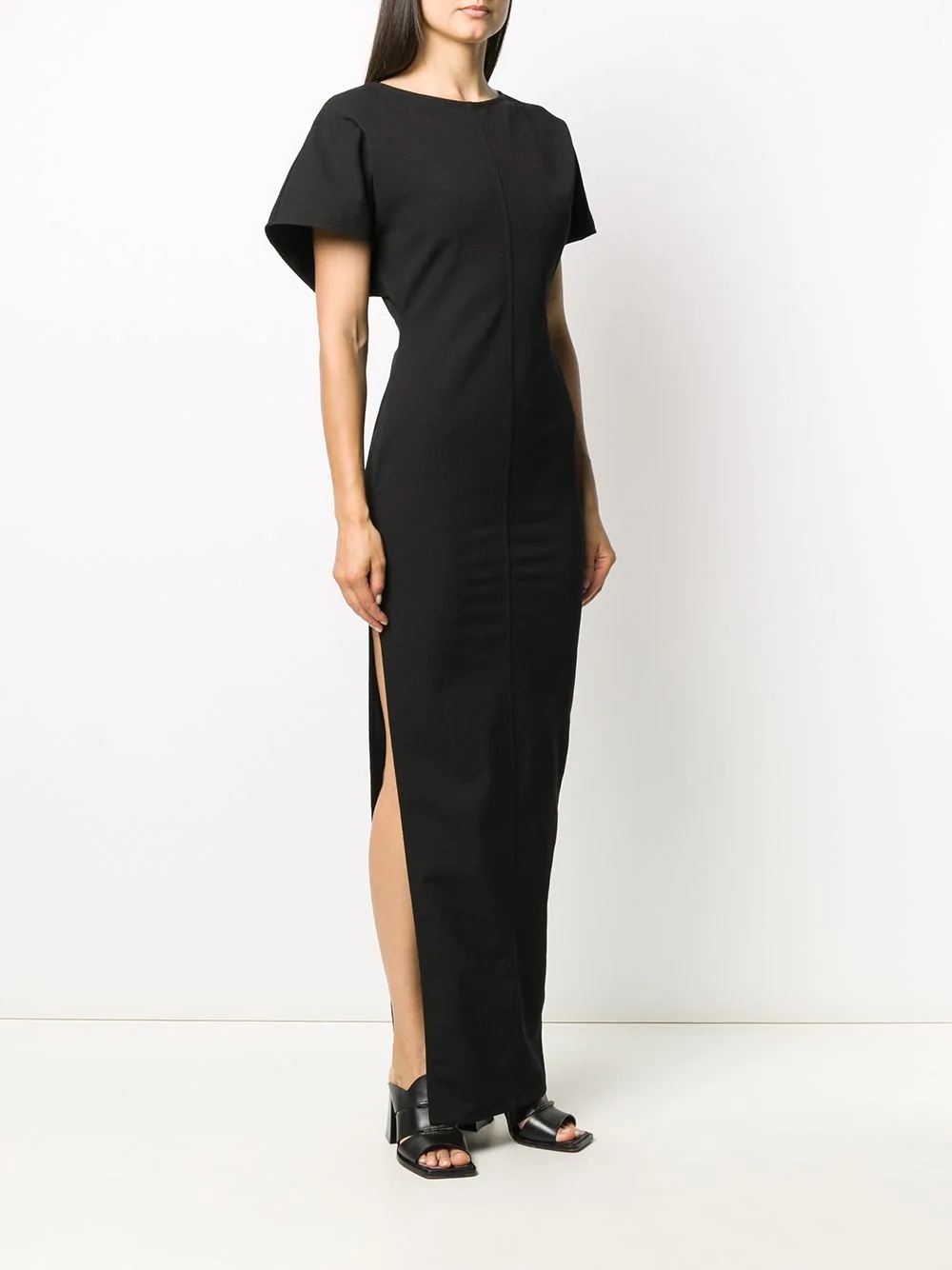 short sleeve side slit dress - 3