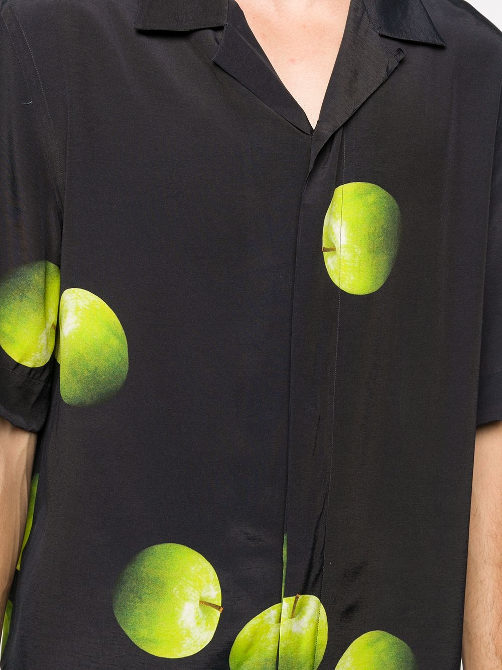 apple print cuban collar shirt - 5