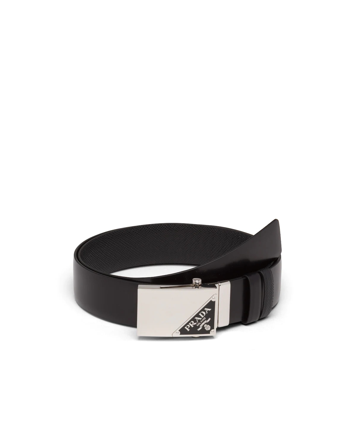 Reversible Saffiano and leather belt - 1